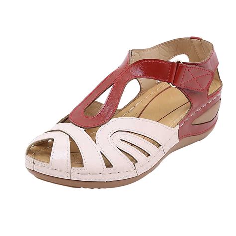 Pejock Summer Sandals Savings Clearance 2023 Closed Toe Platform Wedge Sandals For Women Women