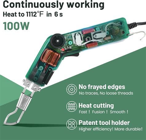 Huanyu Hot Knife Rope Cutter Electric Fabric Cutter Pro R Type Blade With Foot W Hot Knife