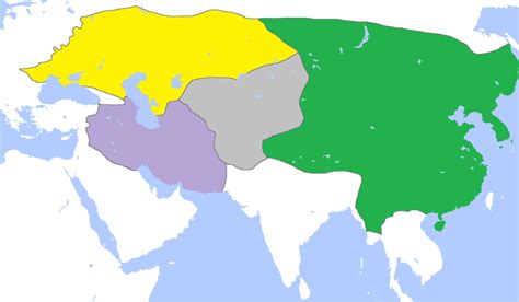 Subdivisions Of The Mongol Empire Genghis Khan