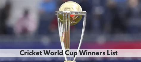 Odi Cricket World Cup Winners List 50 Overs From 1975 2023