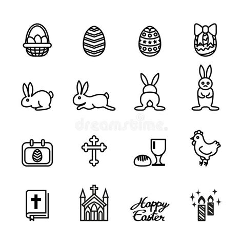 Easter Icons Stock Vector Illustration Of Bunny Celebrate 64581223