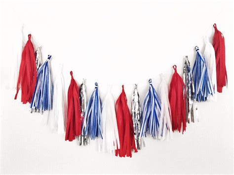 Red White And Blue Tassel Garland 4th Of July By Blushbazaar