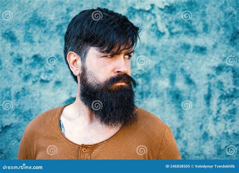 Bearded Man With Beard Bearded Gay Barbershop Concept Stock Image Image Of Haircutter