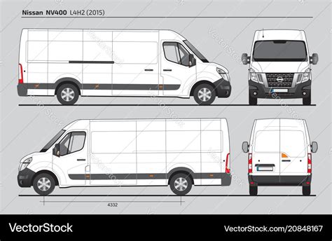 Nissan Nv400 Cargo Delivery Van L4h2 2015 Vector Image