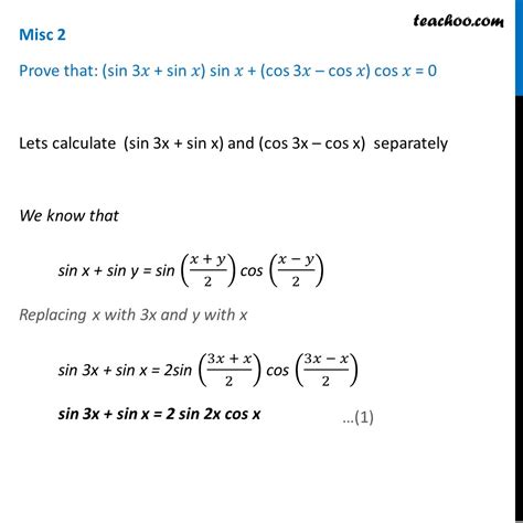 Misc 2 Prove Sin 3x Sin X Sin X Cos 3x Cos X