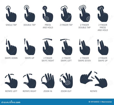 Touch Gestures Icons Stock Vector Illustration Of Finger