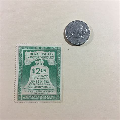 Motor Vehicle Federal Tax Stamp Etsy