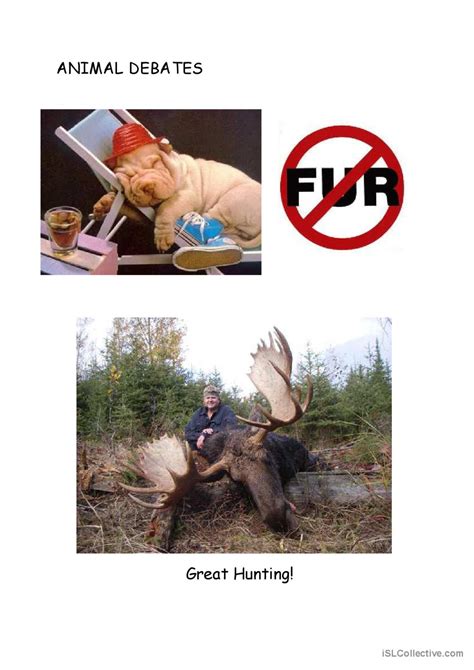 animal debates discussion starters,…: English ESL worksheets pdf & doc