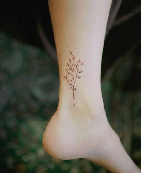 Fine Line Flower Tattoos On The Ankle Tattoo Artist Nando Jasmine