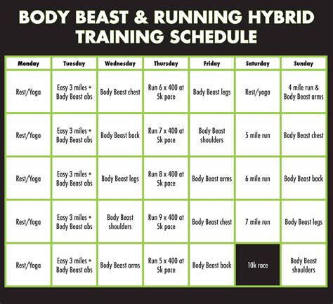 Body Beast Hybrid Calendar