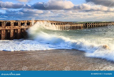 Waves Crash Breakers Hatteras North Carolina Stock Photo Image Of