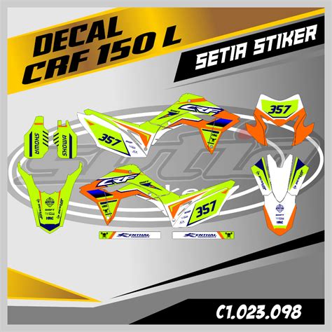 Jual Decal Crf L Warna Hijau Stabilo Supermoto Trail Desain