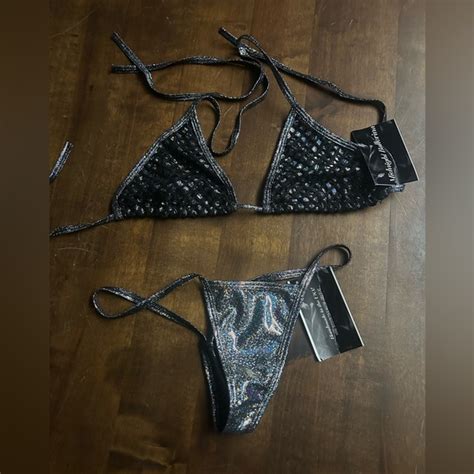 Midnight Ballerina Swim Nwt Sexy Skimpy Midnight Ballerina Tritop Ystring Bottom Bikini
