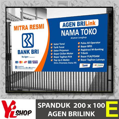 Jual Spanduk Banner Agen Brilink Bank BRI TERBARU 2024 Shopee Indonesia