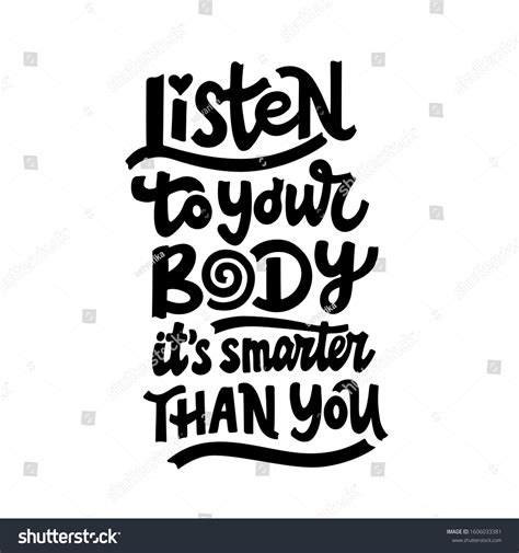 Typography Slogan Listen Your Body Smarter 库存矢量图（免版税）1606033381