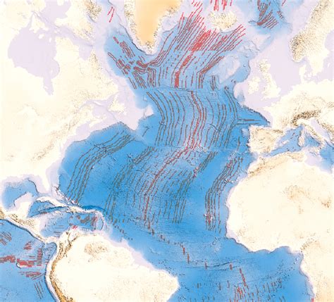 Carte des anomalies magnétiques dans l Atlantique Nords