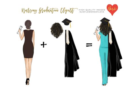 Graduation College Girl Clip Art, Nurse Nursing clipart healthcare By Sunflower Day Love ...