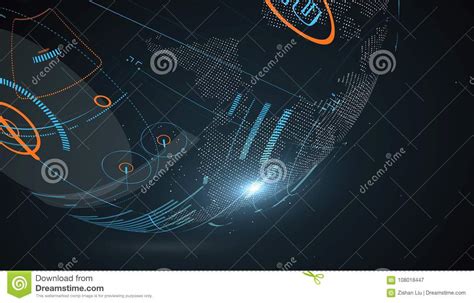 Futuristic Globalization Interface Stock Illustration Illustration