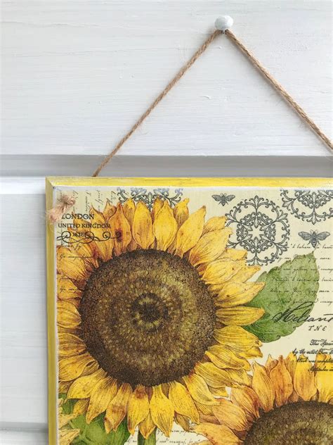 Sunflower Wall Hanging Sunflower Kitchen Decor Farmhouse Etsy