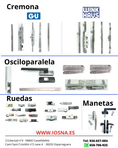 Accesorios Para Ventanas De PVC De Las Marcas Winkhaus GU Y Sigenia