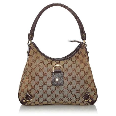 Gucci GG Canvas Abbey D Ring Hobo Bag Brown Cloth Ref 621260 Joli Closet