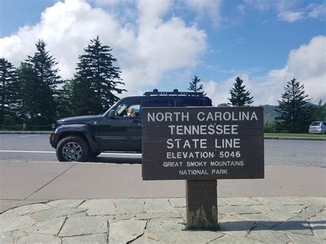 Tennessee/North Carolina border inside the Great Smokey Mountains ...