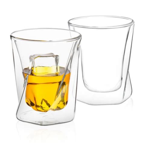 Joyjolt Carre Square Scotch Glasses Old Fashioned Whiskey Glasses 10