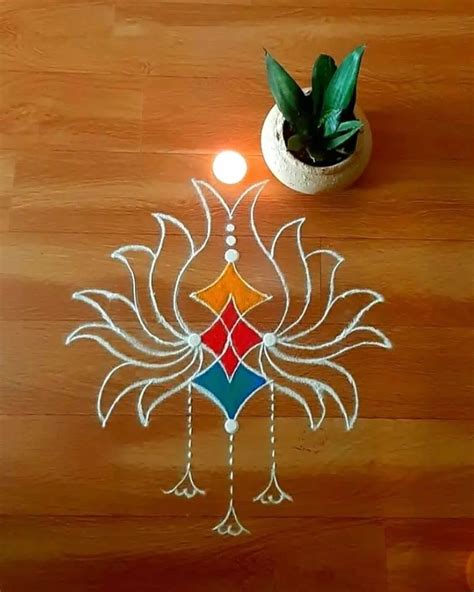 25 Lotus Flower Design Rangoli for Stunning Décor - Flowerrangoli.com