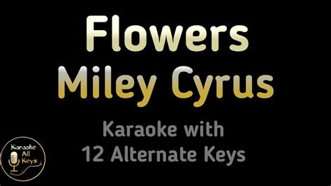 Miley Cyrus Flowers Karaoke Instrumental Lower Higher Male Original