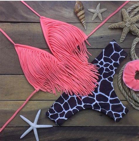 Sexy Leopard Tassel Two Pieces Bikini Swimwear On Luulla