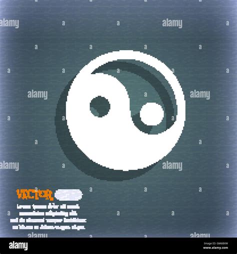 Ying Yang Icon Symbol On The Blue Green Abstract Background With Shadow