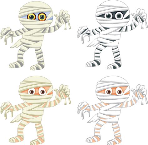 Set of different mummy cartoon characters 11417451 Vector Art at Vecteezy