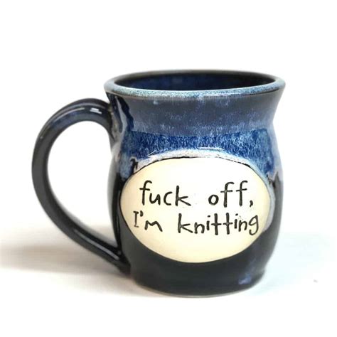 NSFW Fuck Off I M Knitting 10 Oz Mug Pawley Studios Handmade Ceramics