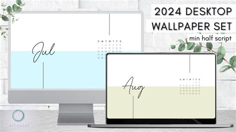 2024 Minimalist Desktop Wallpaper Set Min Half Script Font - Etsy