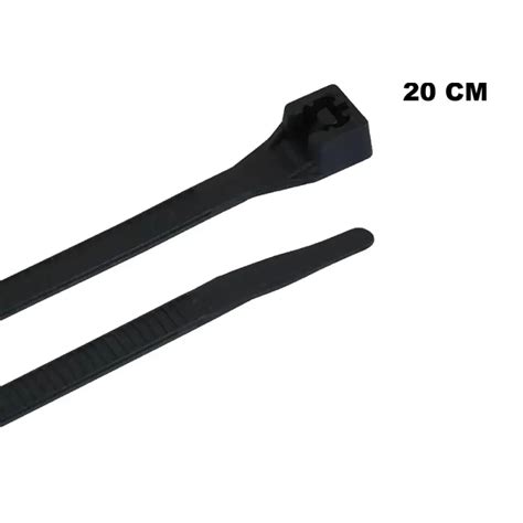 Cincho de plástico negro de 20cm x 2 5mm bolsa con 100 piezas volteck