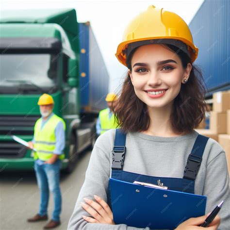Premium Photo | Portrait of confident female warehouse worker in