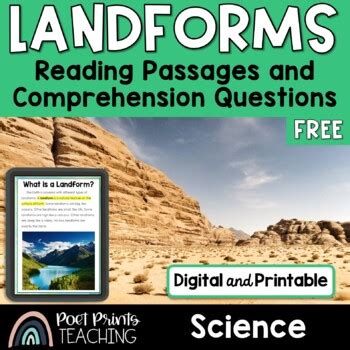 Free Landforms Reading Passages By Poet Prints Teaching Tpt