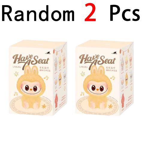 Hot Anime Figure Kawaii Monsters Labubu Have A Seat Series Vinyl Face Doll Model Toy Blind Box