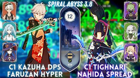 C1 Kazuha DPS Hyper C1 Tighnari Spread Spiral Abyss 3 8 Floor 12