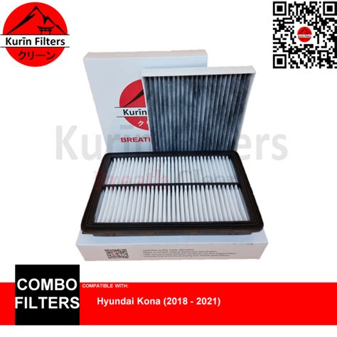 Genuine Kurin Combo Filters Air Charcoal Cabin For Hyundai Kona