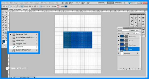 how to create table in photoshop