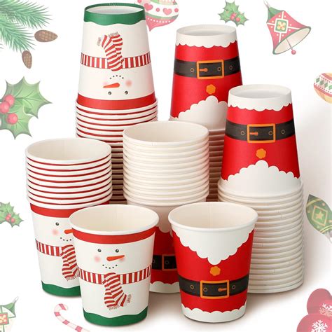 Amazon Jetec 100 Pcs Christmas Coffee Cups Disposable Christmas