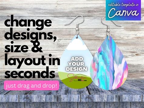 Canva Mockup Earring Png Template Tear Drop Earring Mockup Template