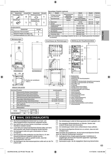 Ansicht Von Unten; Wahl Des Einbauorts - Panasonic ADC0916H9E8 ...