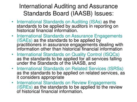 Ppt Standards Issued By The International Auditing And Assurance Standards Board Powerpoint