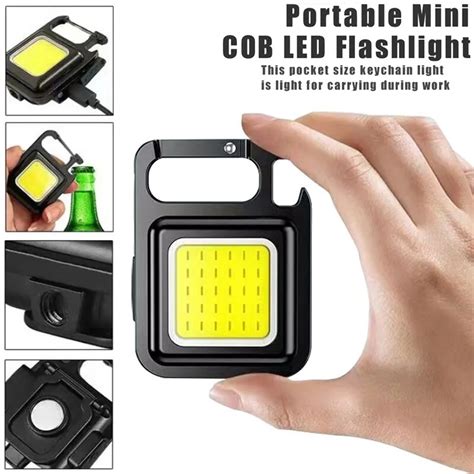 Mini Led Flashlight Keychain Torch Usb Mini Cob Led Keychain