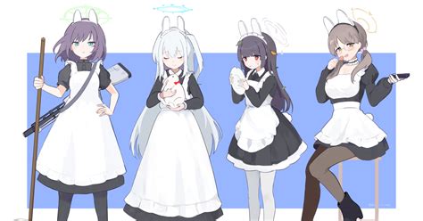 Blue Archive Miyako Tsukiyuki Saki Sorai Rabbit小隊（メイド） Pixiv