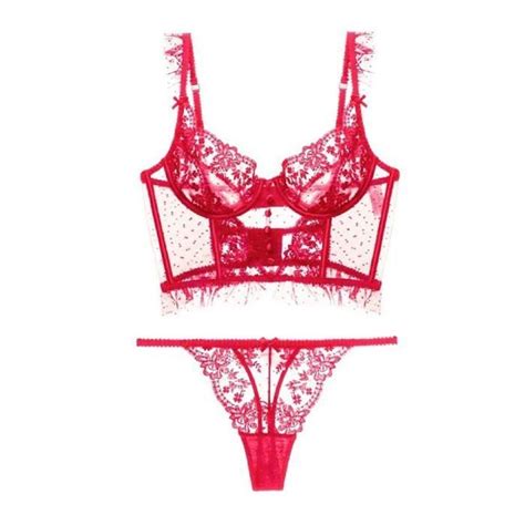 Ensemble de Lingerie en Dentelle Femmes Brassière avec Armatures Ensemble de Brassière Dentelle