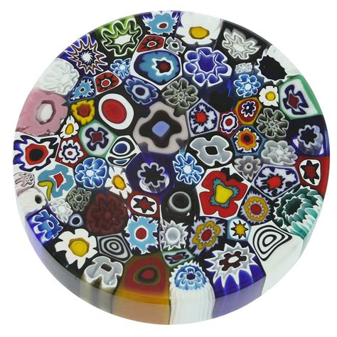 Murano Paperweights Murano Millefiori Round Paperweight Large