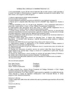 Verbale Del Consiglio Di Amministrazione N Verbale Del Consiglio Di